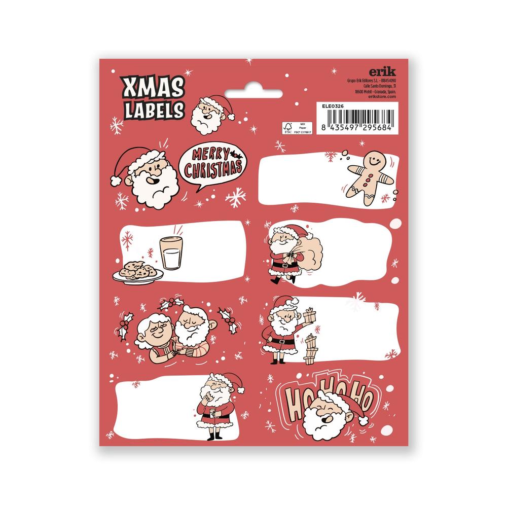 Grupo Erik - Christmas Ho Ho Ho Stickers Étiquettes adhésives - Multicolore